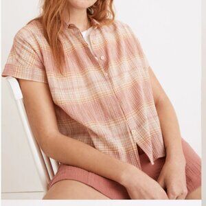 Women's Madewell Hilltop Shirt in Ombré Stripe in Color Pale Sunflower Medium